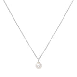 Silver Shell Pearl Drop Necklace