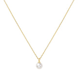 Gold Shell Pearl Drop Necklace