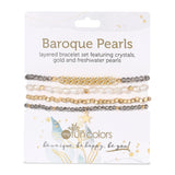 Baroque Pearl Black Diamond Crystal Bracelet Set