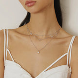 Silver Shell Pearl Drop Necklace