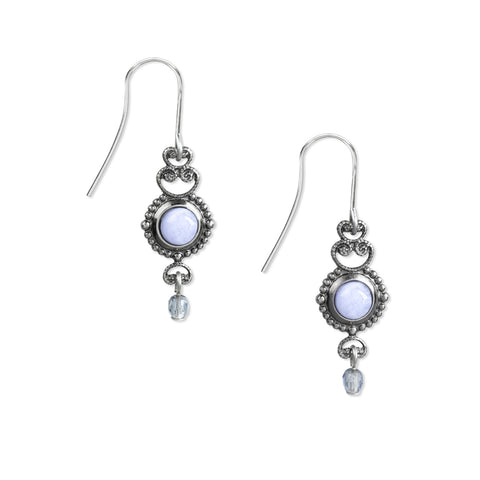 Blue Agate Dangle Earrings