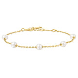 Gold Pearl Station Bracelet
