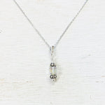 Sterling Silver April Cube Necklace