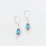 Sterling Silver Blue Bead Earrings