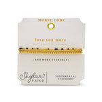 Love You More Morse Code Bracelet Stack