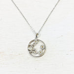 Sterling Silver Flower & Butterfly Necklace