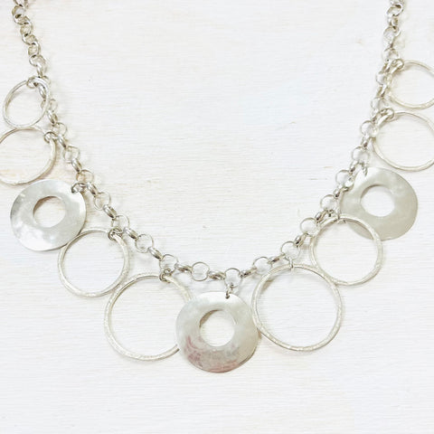 Sterling Silver Estate Circle Necklace