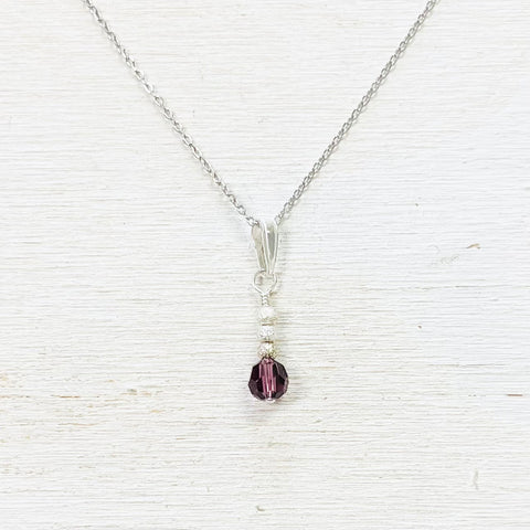Sterling Silver February Necklace