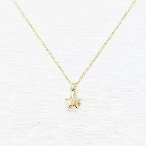 Sterling Silver Princess Collection Gold Tone Star Necklace
