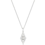 Silver Pearl Geometric Pendant Necklace