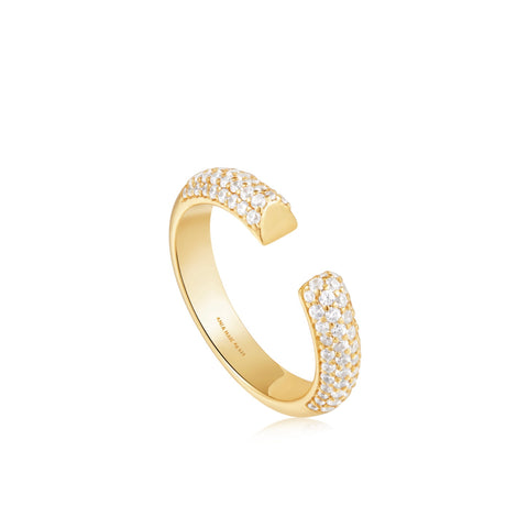 Gold Pavé Adjustable Ring