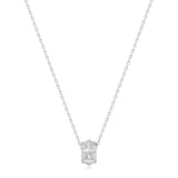 Silver Geometric Sparkle Pendant Necklace