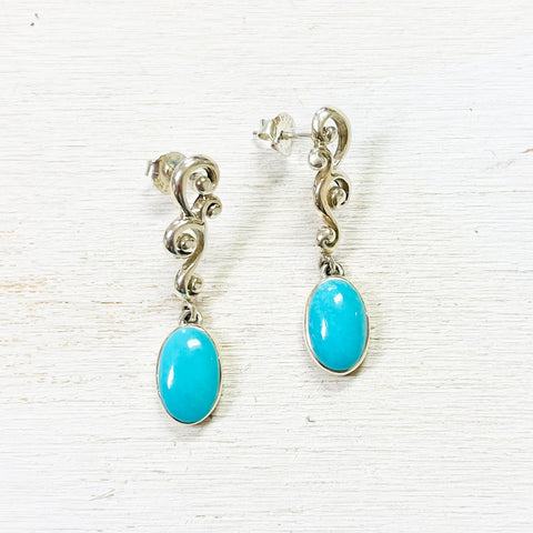 Sterling Silver Estate Turquoise Dangle Earrings