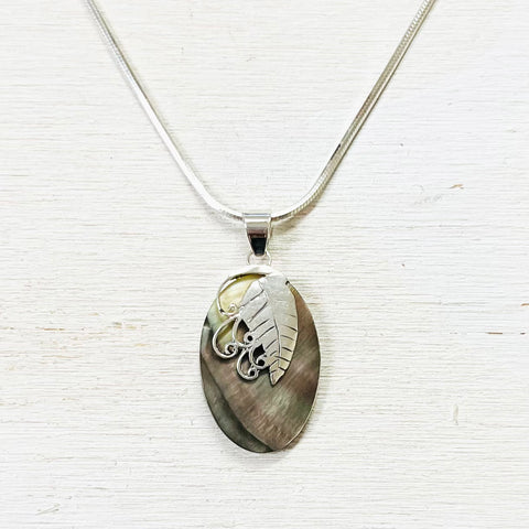 Sterling Silver Estate Abalone Necklace