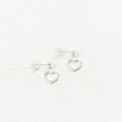 Sterling Silver Children’s Dangle Heart Earrings