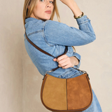 Zoe Two Tone Crossbody- Brown