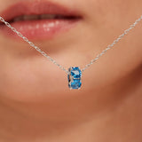 Blue Fancy Charm Necklace