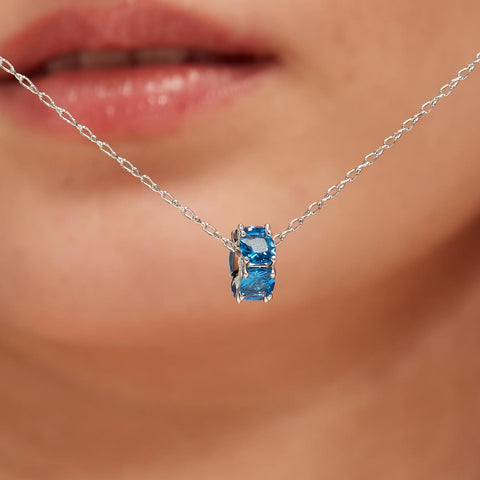Blue Fancy Charm Necklace