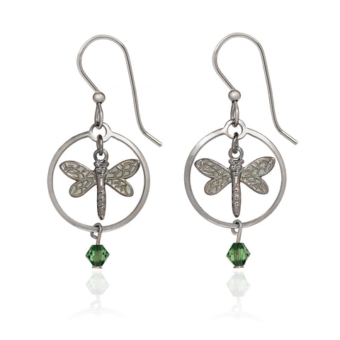 Silver Forest Dragonfly Earrings
