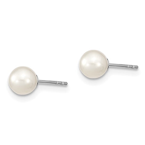 Sterling Silver 5-6mm Freshwater Cultured Pearl Studs