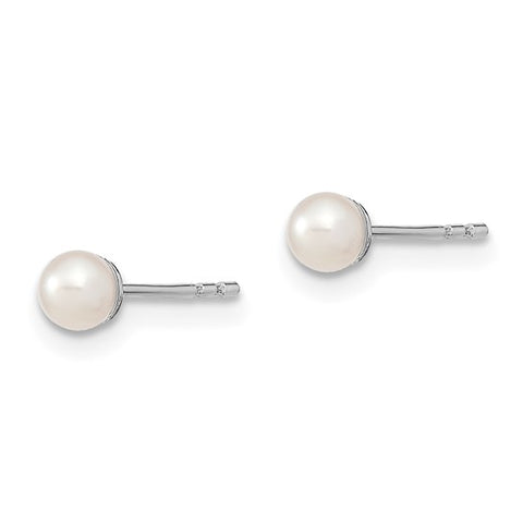 Sterling Silver 3-4mm Freshwater Cultured Pearl Studs