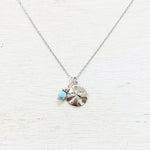Sterling Silver Sand Dollar with Larimar Drop Necklace