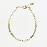 Fashion Gold Tone Pearl Anklet