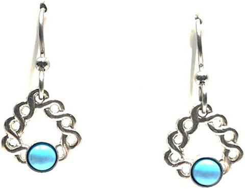 Silver Forest Swirl Turquoise Earrings