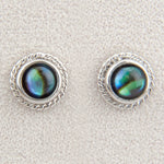 Wild Pearle Abalone Beaded Round Stud Earrings