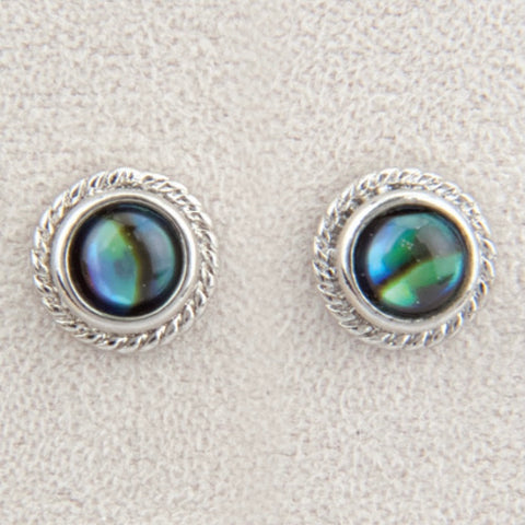 Wild Pearle Abalone Beaded Round Stud Earrings