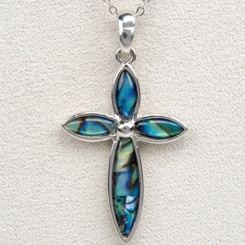 Wild Pearle Abalone Elegant Cross Necklace