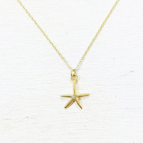 Sterling Silver Gold Plated Starfish Necklace