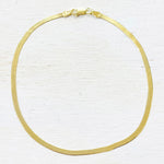 Sterling Silver Gold Plated Herringbone Anklet