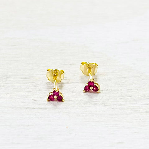 Sterling Silver Gold Plated July Studs