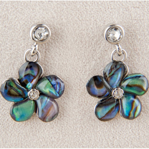 Wild Pearle Abalone Forget Me Not Flower Earrings