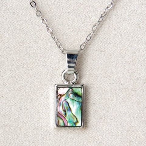 Wild Pearle Abalone Rectangle Necklace