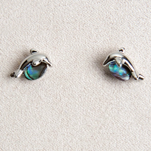 Wild Pearle Abalone Dolphin Earrings