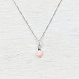 Princess Collection Sterling Silver Pink Lady Bug Necklace