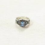 Sterling Silver Estate Ring with Blue Stone