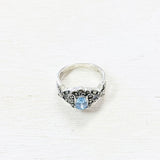 Sterling Silver Estate Ring with Blue Stone