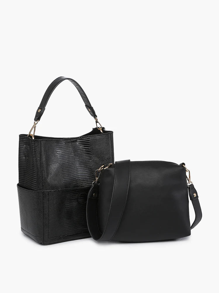 Buy wholesale Abby Shoulder Bucket Bag - Black