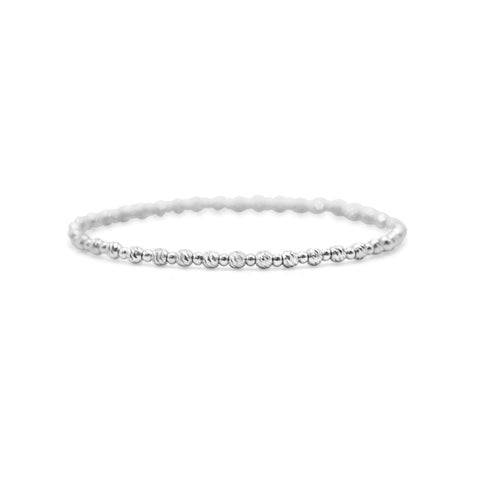 Silver Diamond Cut Stretch Bracelet