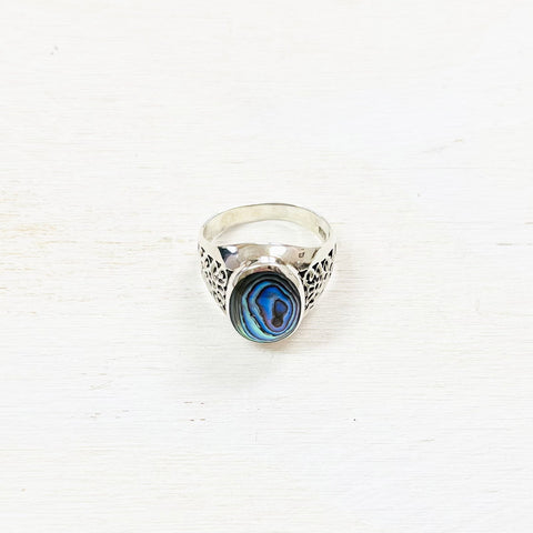 Sterling Silver Estate Abalone Ring