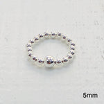 5MM CENTER BEAD STERLING SILVER RING
