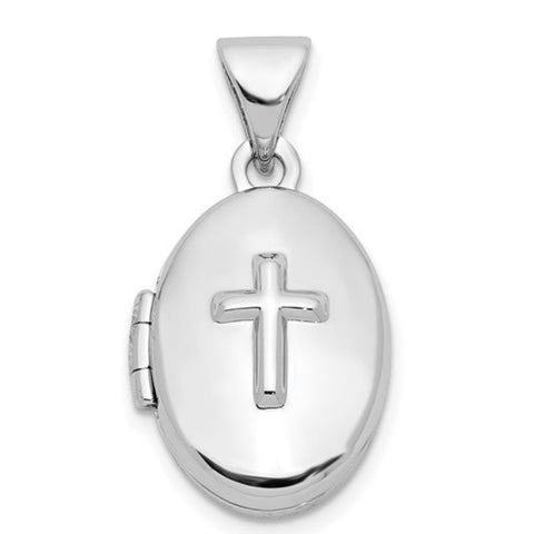Princess Collection Sterling Silver Cross Locket Necklace