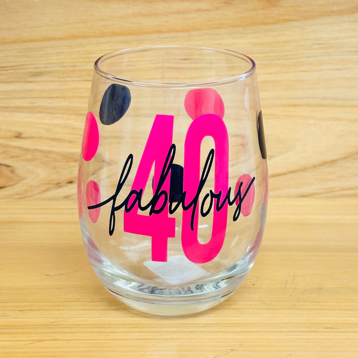 Fabulous 40 Wine Glass  Michelle's Jewelry Studio