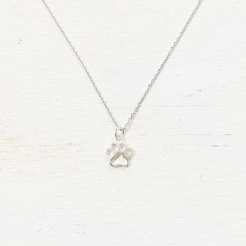 Sterling Silver Princess Collection Paw Necklace