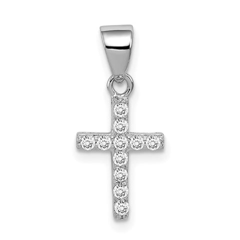 Sterling Silver Children’s CZ Cross Necklace