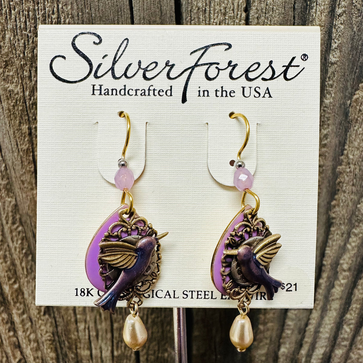 Silver forest 2025 hummingbird earrings