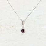Sterling Silver February Crystal Necklace